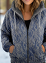 Sweat-shirt à Capuche Manches Longues Épaissi Floral Blouson pour Femmes