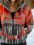 Sweat-shirt à Capuche Manches Longues Épaissi Abstrait Blouson pour Femmes