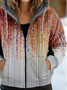 Sweat-shirt à Capuche Manches Longues Épaissi Abstrait Blouson pour Femmes