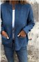 Col Châle Manches Longues Régulier Plain Blouson pour Femmes