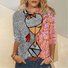 T-shirts Femmes Décontracté Abstrait Printemps / Automne Quotidien Jersey Manches Longues Col Rond Droit Régulier