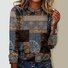 T-shirts Femmes Décontracté Ethnique Printemps / Automne Quotidien Ample Jersey Manches Longues Col Rond Régulier