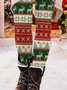Pantalons De Yoga Femmes Décontracté Toutes Les Saisons Noël à Haute Élasticité Serré Noël Long Legging Droit