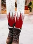 Pantalons De Yoga Femmes Décontracté Toutes Les Saisons Noël Naturel à Haute Élasticité Quotidien Noël Long Legging