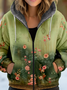 Sweat-shirt à Capuche Manches Longues Épaissi Ethnique Blouson pour Femmes