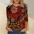 T-shirts Décontracté Ethnique Printemps / Automne Quotidien Jersey Col Rond Régulier Droit Régulier pour Femmes
