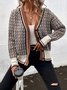 Pulls Décontracté Pied-de-poule Printemps / Automne Quotidien Ample Manches Longues Régulier Droit Régulier pour Femmes