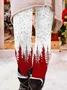 Pantalons De Yoga Femmes Décontracté Toutes Les Saisons Noël Naturel à Haute Élasticité Quotidien Noël Long Legging