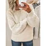 Pulls Décontracté Plain Printemps / Automne Col V Micro-élasticité Ample Manches Longues Droit Régulier pour Femmes