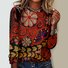 T-shirts Décontracté Ethnique Printemps / Automne Quotidien Jersey Col Rond Régulier Droit Régulier pour Femmes