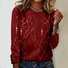 T-shirts Femmes Géométrique Décontracté Printemps / Automne Quotidien Manches Longues Col Rond Régulier Droit Régulier