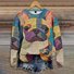 Sweat-shirts Décontracté Imprimé d'Animal Printemps / Automne Micro-élasticité Quotidien Ample Col Rond Régulier Régulier pour Femmes