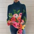 Sweat-shirts Décontracté Floral Printemps / Automne Polyester Quotidien Ample Manches Longues Droit Régulier pour Femmes