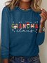 Blouses Décontracté Printemps / Automne Noël Ample Manches Longues en Mélangé de Coton Droit Régulier Élasticité moyenne pour Femmes