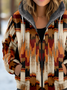 Sweat-shirt à Capuche Manches Longues Épaissi Abstrait Blouson pour Femmes