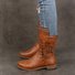 Bottes d'équitation Femmes Décontracté Plain Automne Polyester Quotidien Talon de Bloc Bout Rond Caoutchouc Bottes d'équitation