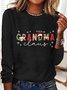 Blouses Décontracté Printemps / Automne Noël Ample Manches Longues en Mélangé de Coton Droit Régulier Élasticité moyenne pour Femmes