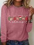 Blouses Décontracté Printemps / Automne Noël Ample Manches Longues en Mélangé de Coton Droit Régulier Élasticité moyenne pour Femmes