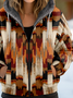 Sweat-shirt à Capuche Manches Longues Épaissi Abstrait Blouson pour Femmes