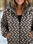Sweat-shirt à Capuche Manches Longues Épaissi Abstrait Blouson pour Femmes