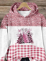 Sweat-shirts Décontracté Printemps / Automne Noël Polyester Sweat-shirt à Capuche Ample Noël Manches Longues Régulier pour Femmes