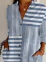 Chemises Géométrique Décontracté Printemps / Automne Polyester Quotidien Ample Droit Régulier Col de Chemise pour Femmes