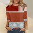 T-shirts Femmes Décontracté Abstrait Printemps / Automne Micro-élasticité Quotidien Jersey Noël Manches Longues Régulier