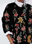 Sweat-shirts Femmes Décontracté Floral Printemps / Automne Polyester Zip Ample Col Rond Régulier Régulier