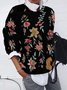 Sweat-shirts Femmes Décontracté Floral Printemps / Automne Polyester Zip Ample Col Rond Régulier Régulier