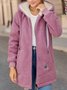 Sweat-shirt à Capuche Manches Longues en Toison Plain Caniche Blouson pour Femmes