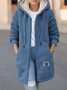 Sweat-shirt à Capuche Manches Longues en Toison Plain Caniche Blouson pour Femmes