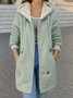 Sweat-shirt à Capuche Manches Longues en Toison Plain Caniche Blouson pour Femmes