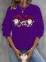 Sweat-shirts Décontracté Printemps / Automne Noël Micro-élasticité Vacances Ample Pull-over Col Rond Régulier pour Femmes