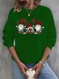 Sweat-shirts Décontracté Printemps / Automne Noël Micro-élasticité Vacances Ample Pull-over Col Rond Régulier pour Femmes