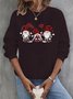 Sweat-shirts Décontracté Printemps / Automne Noël Micro-élasticité Vacances Ample Pull-over Col Rond Régulier pour Femmes