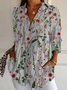 Chemises Ombre Décontracté Printemps / Automne Polyester Aucune élasticité Ample Manches Longues Régulier Col de Chemise pour Femmes