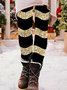 Pantalons De Yoga Décontracté Toutes Les Saisons Noël Quotidien Serré Jersey Noël Droit Régulier pour Femmes