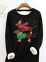Sweat-shirts Décontracté Hiver Noël Polyester Aucune élasticité Ample Col Rond Mi-long en Toison pour Femmes