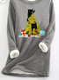 Sweat-shirts Décontracté Hiver Noël Quotidien Ample Manches Longues Col Rond Mi-long en Toison pour Femmes