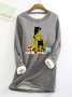 Sweat-shirts Décontracté Hiver Noël Quotidien Ample Manches Longues Col Rond Mi-long en Toison pour Femmes