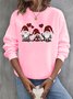 Sweat-shirts Décontracté Printemps / Automne Noël Micro-élasticité Vacances Ample Pull-over Col Rond Régulier pour Femmes