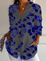 Chemises Décontracté Floral Printemps / Automne Aucune élasticité Quotidien Ample Manches Longues Régulier Régulier pour Femmes