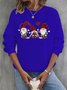 Sweat-shirts Décontracté Printemps / Automne Noël Micro-élasticité Vacances Ample Pull-over Col Rond Régulier pour Femmes