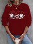 Sweat-shirts Décontracté Printemps / Automne Noël Micro-élasticité Vacances Ample Pull-over Col Rond Régulier pour Femmes