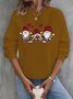 Sweat-shirts Décontracté Printemps / Automne Noël Micro-élasticité Vacances Ample Pull-over Col Rond Régulier pour Femmes