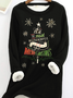 Sweat-shirts Femmes Décontracté Hiver Noël Polyester Aucune élasticité Manches Longues Col Rond Mi-long Droit