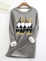 Sweat-shirts Décontracté Hiver Noël Polyester Naturel Quotidien Ample Mi-long en Toison pour Femmes