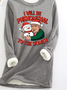 Sweat-shirts Décontracté Hiver Noël Polyester Aucune élasticité Manches Longues Col Rond Droit en Toison pour Femmes