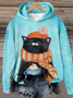 Sweat-shirts Décontracté Noël Printemps / Automne Sweat-shirt à Capuche Micro-élasticité Quotidien Noël Régulier Droit pour Femmes