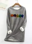 Sweat-shirts Décontracté Floral Hiver Naturel Aucune élasticité Quotidien Ample Mi-long en Toison pour Femmes